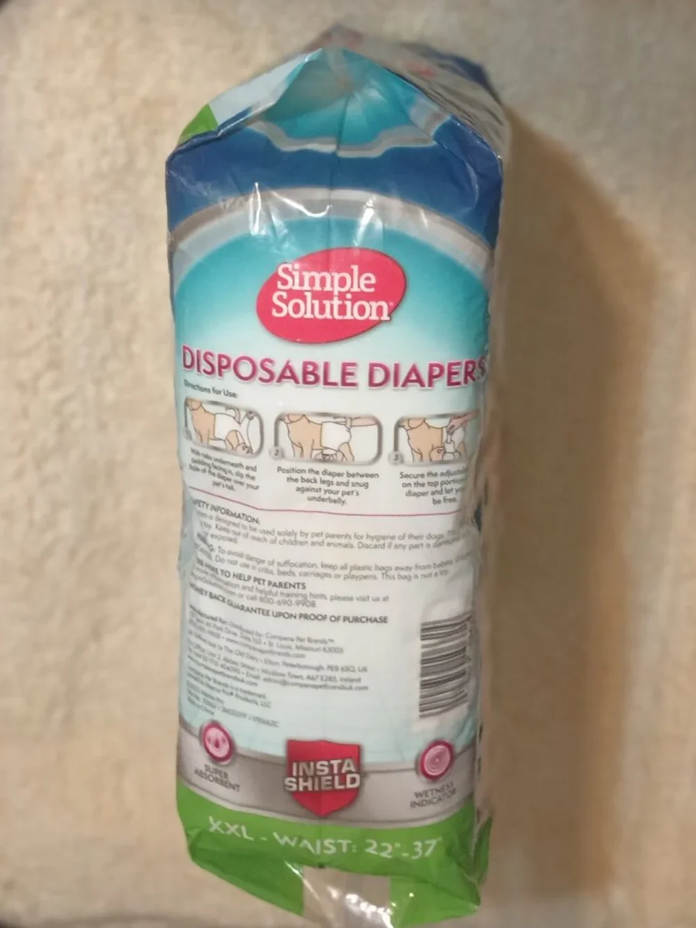 NEW Simple Solution Disposable Female Dog Diapers, XXL,  22